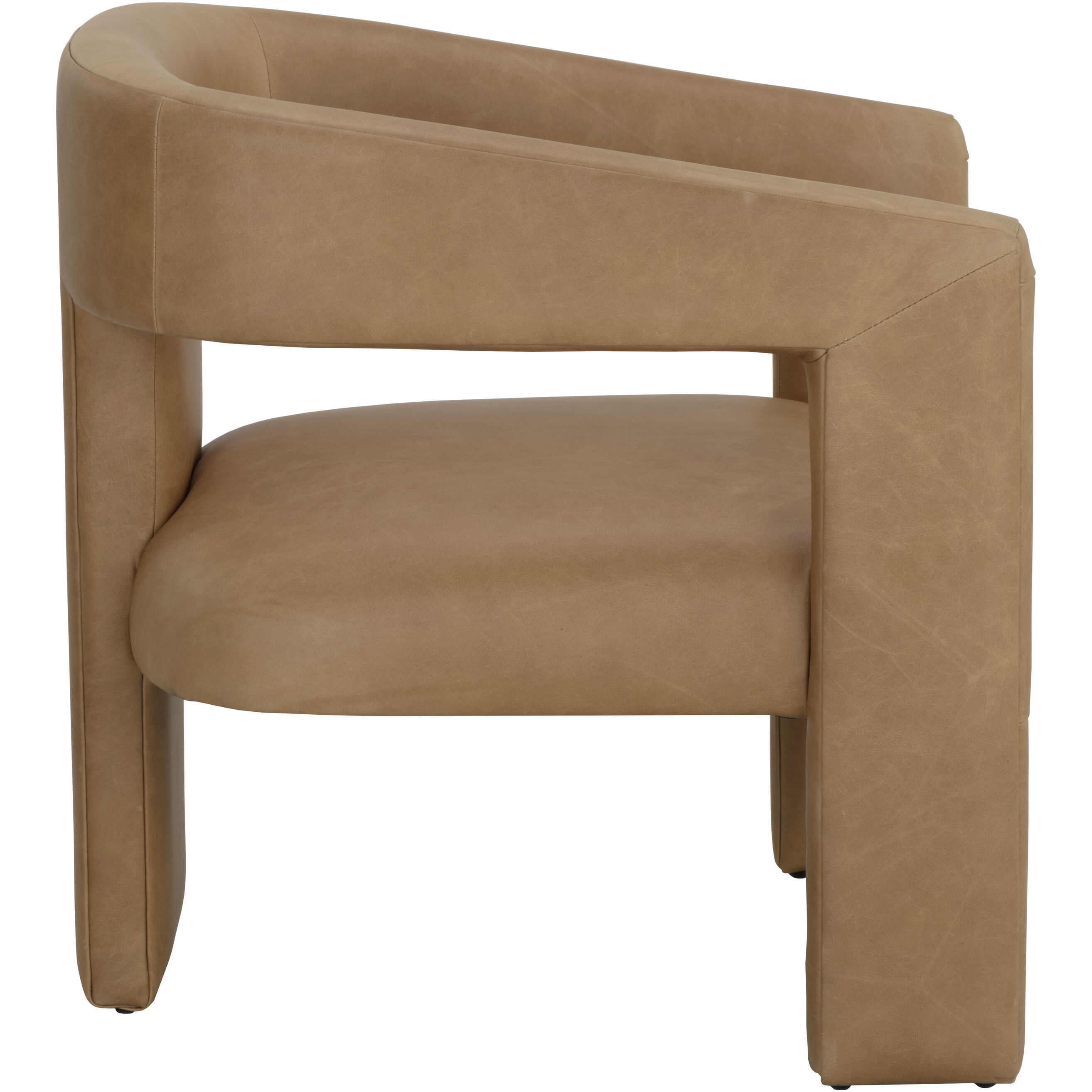 Cobourg Ludlow Sesame Leather Lounge Chair